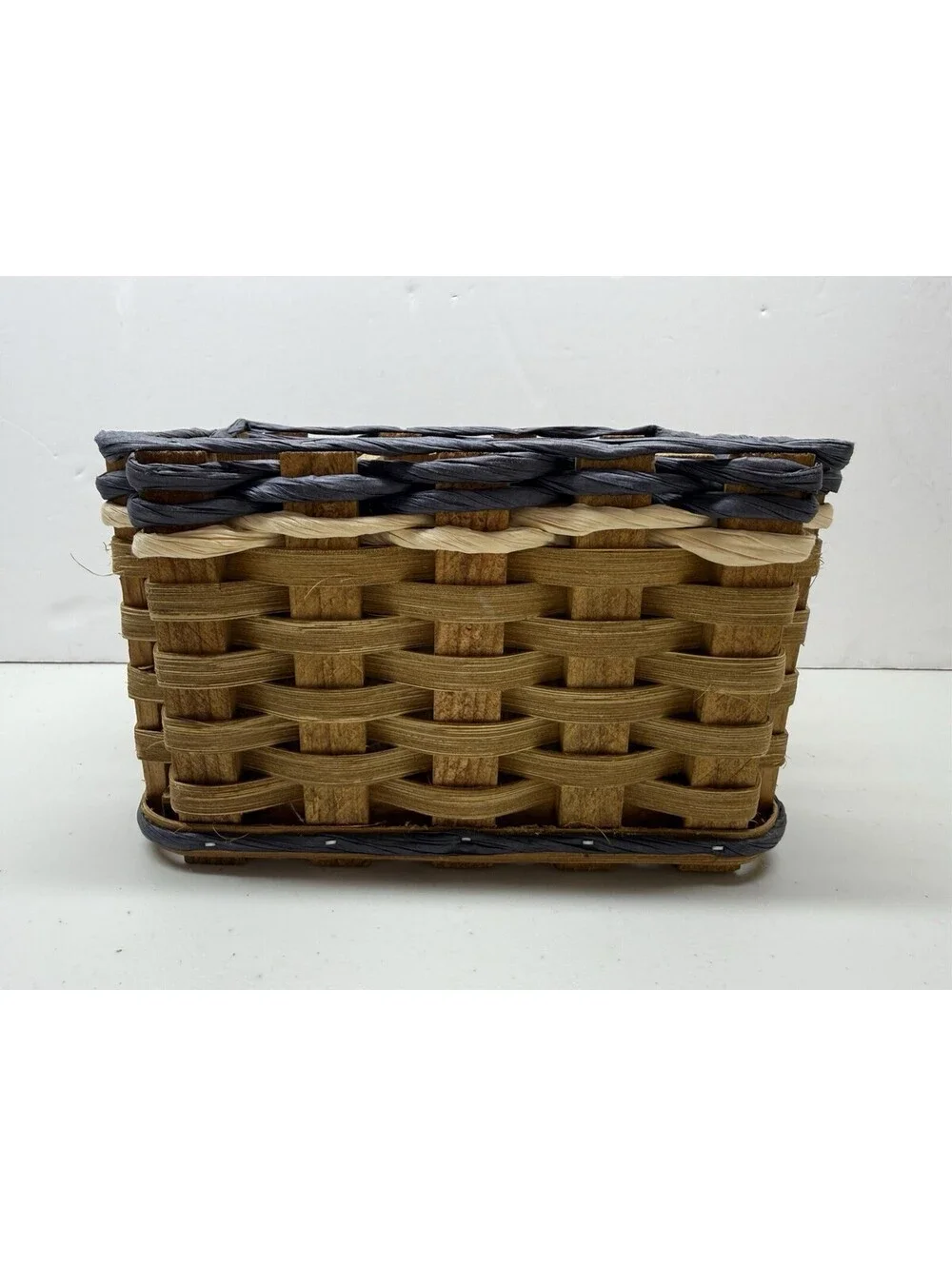 Ochsenhirt Basket Handmade 1998 Wood Splint Pittsburgh PA Utensils Napkins 8 X 6